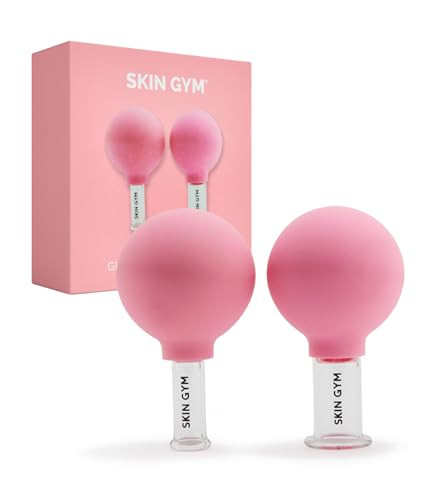 Skin Gym Facial Cupping Set, Glass Face Cupping Tool for Massage Therapy, Sculpting, & Toning Chin, Jawline & Neck, 2 Piece | Amazon (US)