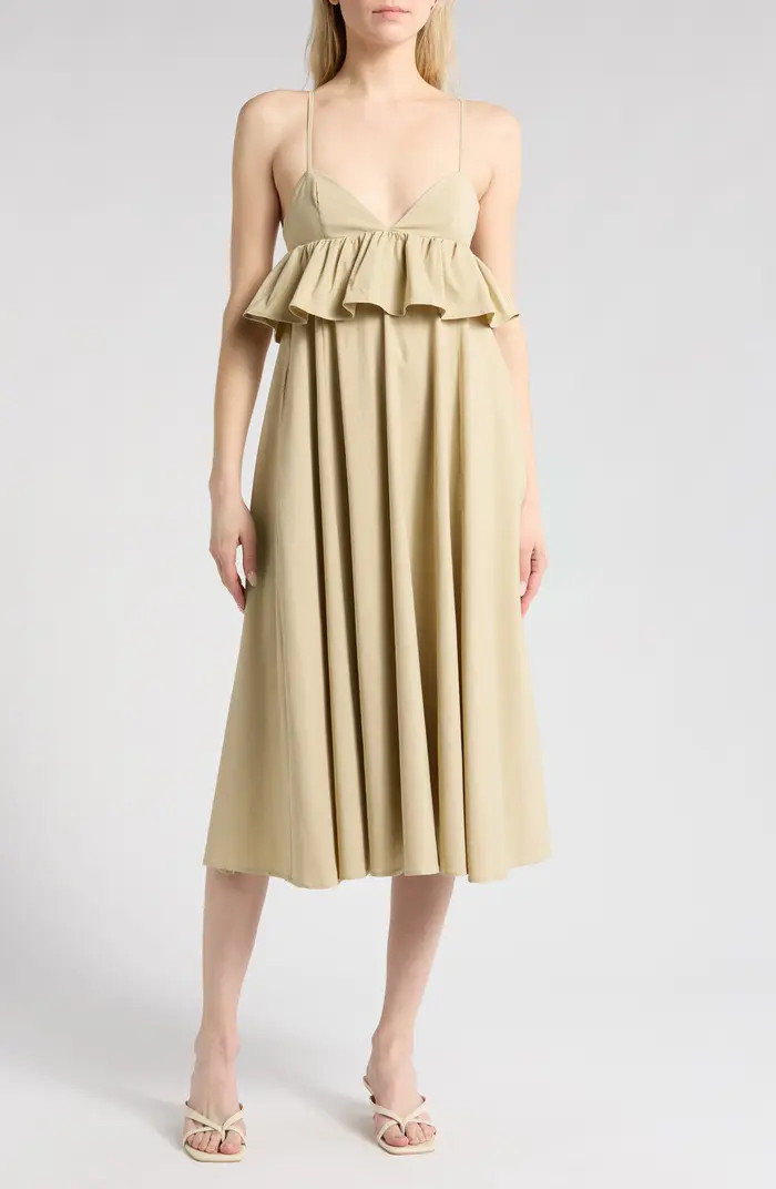 Empire Waist Peplum Midi Dress | Nordstrom Rack
