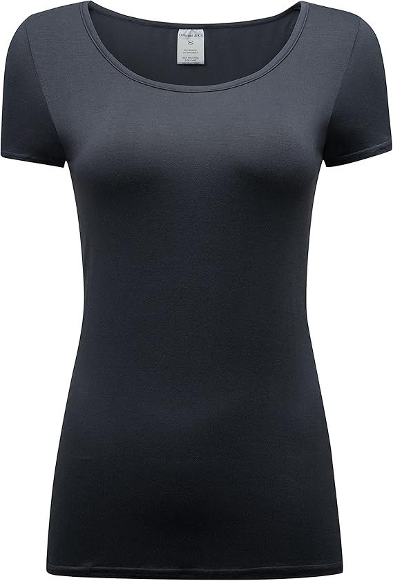 OThread & Co. Women's Short Sleeve T-Shirt Scoop Neck Basic Layer Stretchy Shirts | Amazon (US)