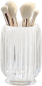 Crystal Makeup Brush holder Organizer, Vintage Make Up Brush Cup Pen Pencil Holder striped vase, ... | Amazon (US)
