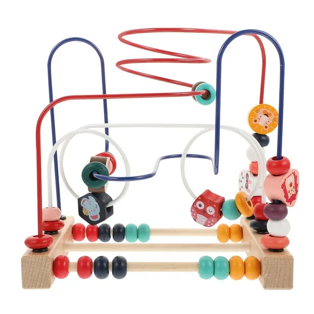 Bead Maze Toy for Toddlers Wooden Roller Coaster Circle Toys Educational Abacus Sliding Beads Lea... | Walmart (US)