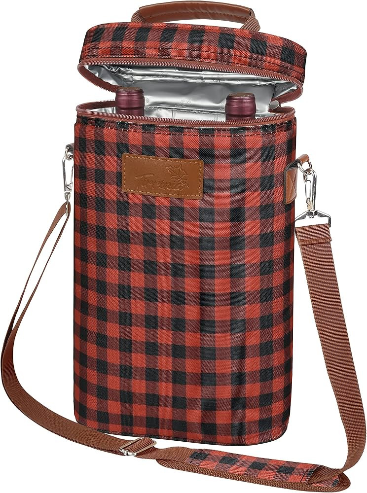 Tirrinia 2 Bottle Wine Gift Tote Carrier - Leakproof & Insulated Padded Versatile Wine Cooler Bag... | Amazon (US)
