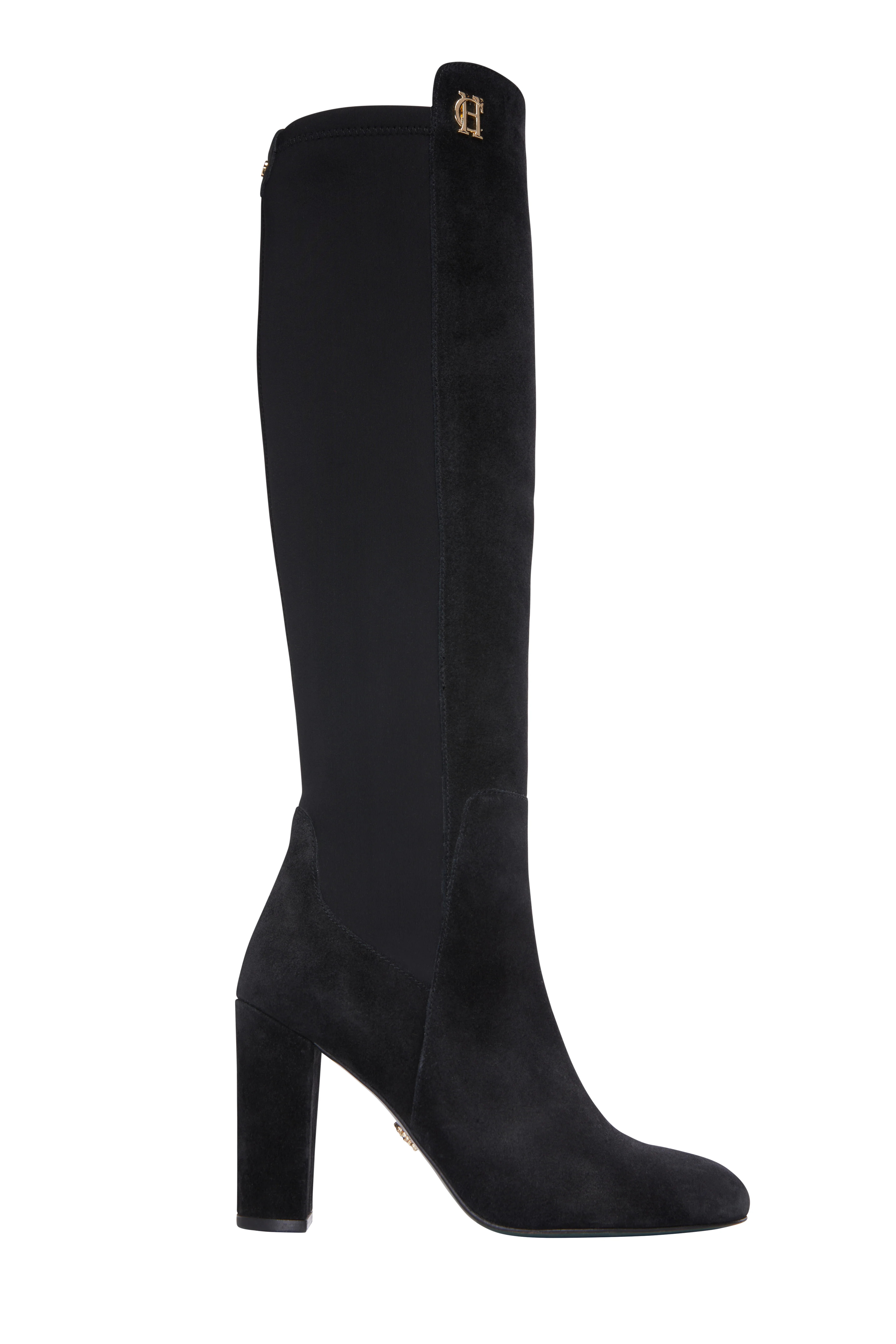 Albany Heeled Boot (Black Suede) | Holland Cooper