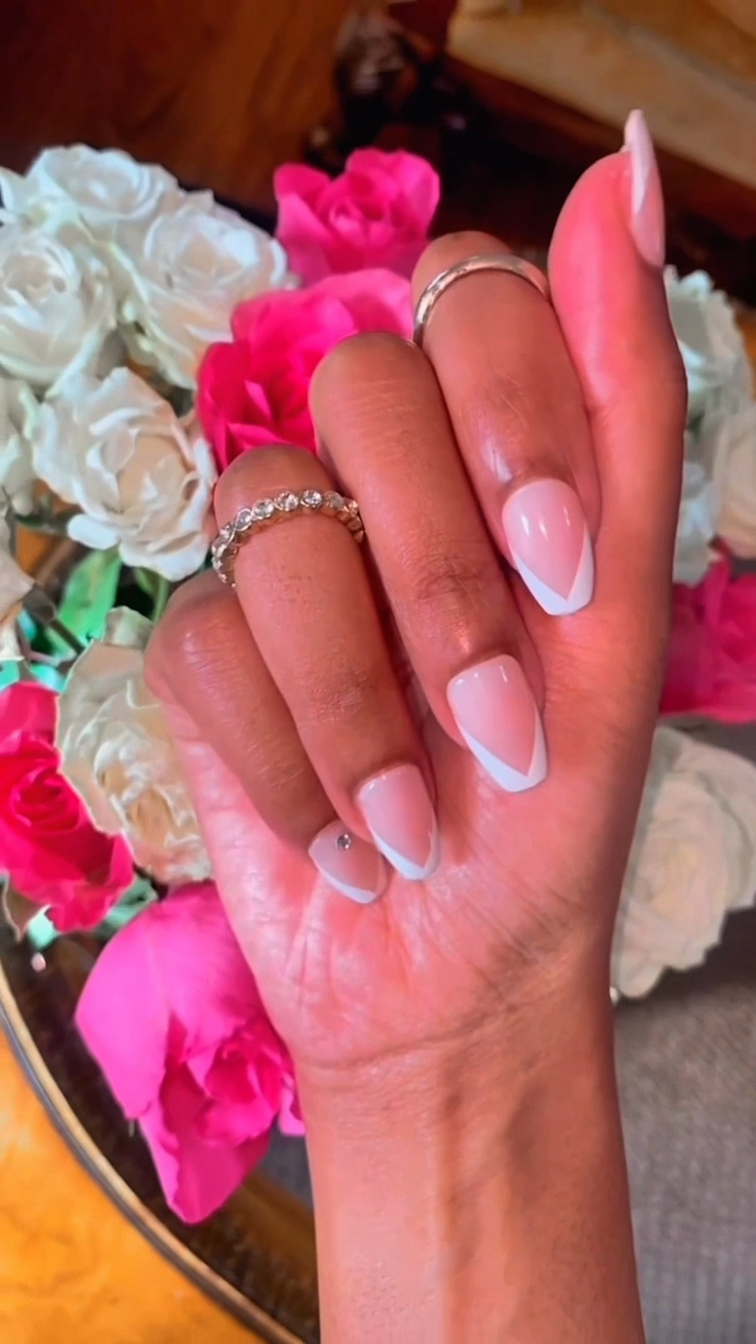 Bedazzled French tip press on nails✨

#LTKStyleTip #LTKFindsUnder50