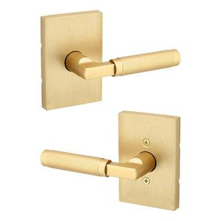 Prava Satin Brass Hall/Closet Door Handle | The Home Depot