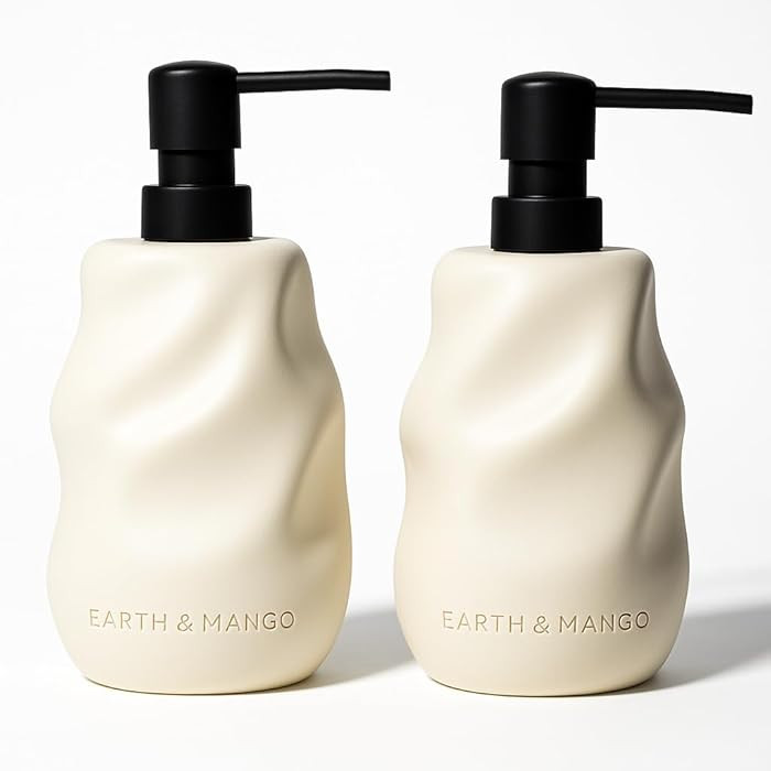 Earth & Mango Dish Soap Dispenser Set for Kitchen Sink – 2 Sizes (200ml & 150ml) – Modern Ref... | Amazon (US)
