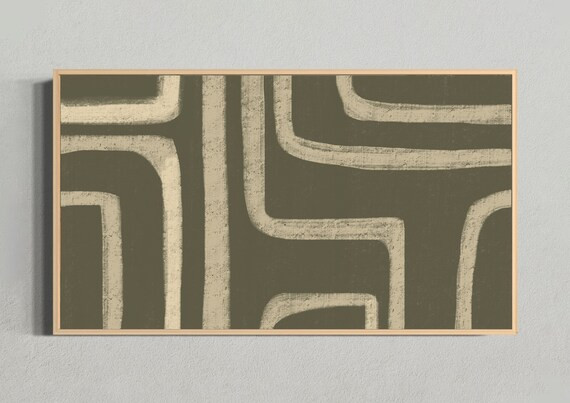 Samsung frame TV Art, Samsung Frame TV Art Line Draw, Frame TV Art, Modern Green Sage Abstract Sa... | Etsy (US)