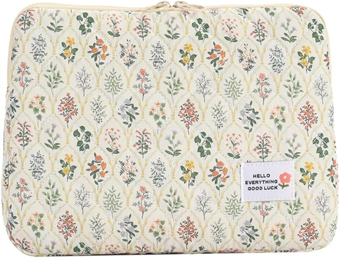 Puffy Laptop Sleeve Case Cute Computer Bag, 14 Inch Flower Printed Quilted Laptop Carrying Cases,... | Amazon (US)