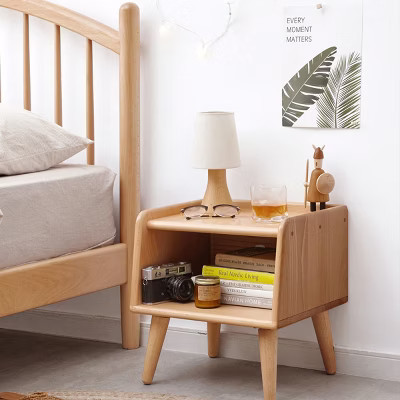 Accent Cabinet Scandinavian with Open Shelf for Bedroom Small Spaces 15.75in Brown - 3irtyhousy | Target