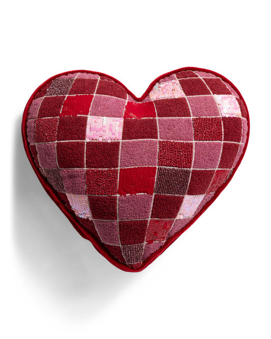 18x17 Disco Heart Shaped Pillow | TJ Maxx