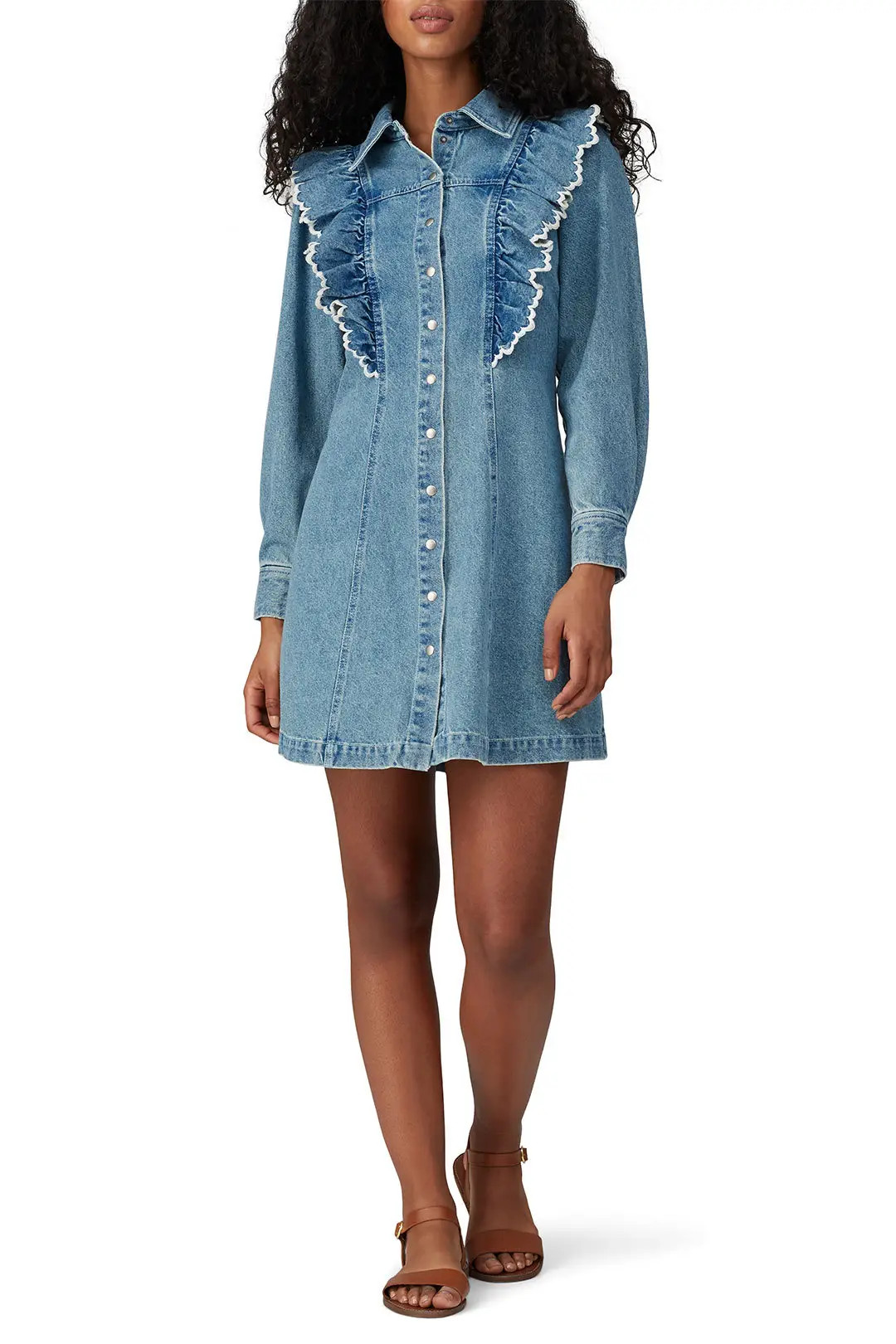 Mara Denim Ruffle Dress | Rent the Runway
