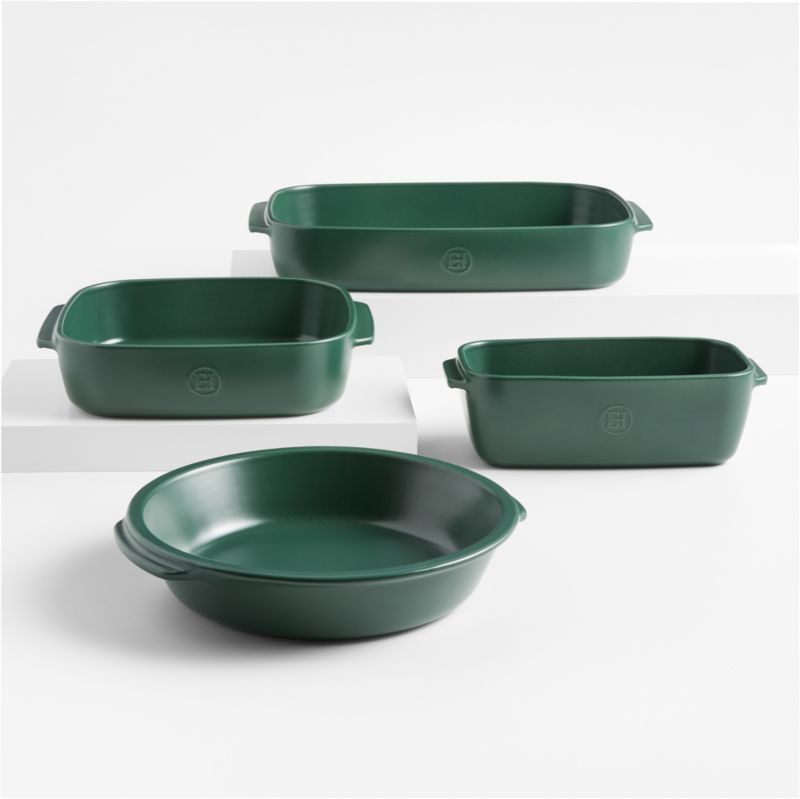 Emile Henry x Crate & Barrel 4-Piece Green Ceramic Bakeware Set + Reviews | Crate & Barrel | Crate & Barrel