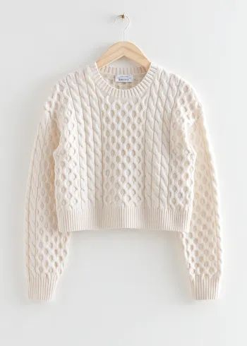 Boxy Cable Knit Sweater - Beige - Sweaters - & Other Stories | & Other Stories US