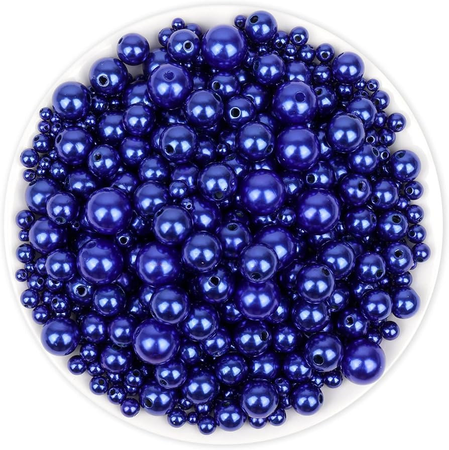 Anezus 2205Pcs Blue Pearls for Craft, Assorted Sizes Fake Pearl Beads, Sew on Pearls, Bulk Loose ... | Amazon (US)