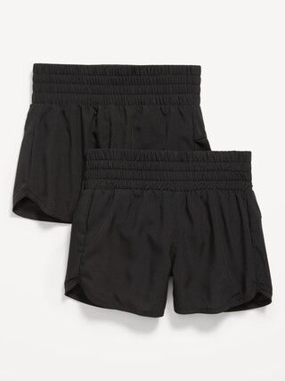 High-Waisted Dolphin-Hem Run Shorts 2-Pack for Girls | Old Navy (US)