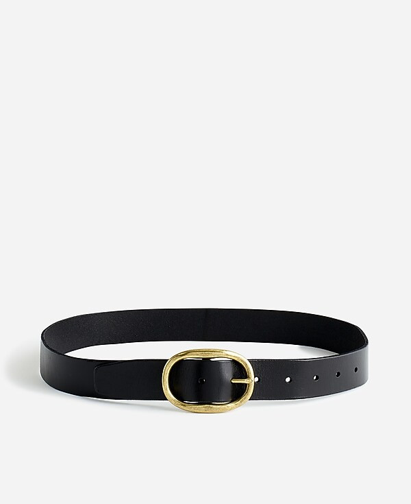 Oval-Buckle Distressed Leather Belt | Madewell | Madewell