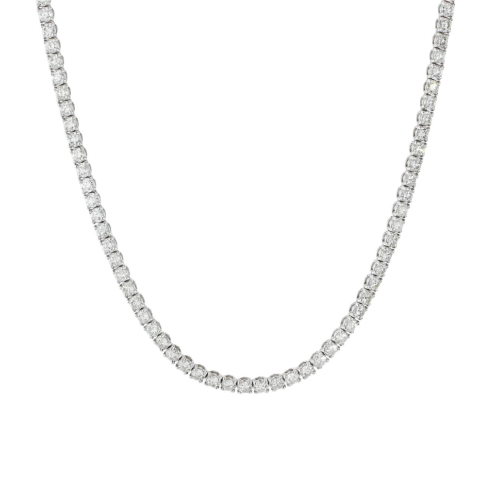 3mm Silver Tennis Necklace | Corace Collection