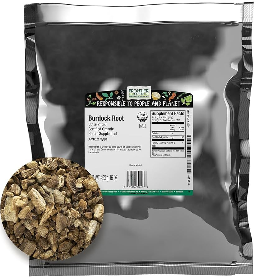Frontier Organic Burdock Root, 1-Pound Bulk Bag, Common in Root Beer Recipes, Cut & Sifted, Susta... | Amazon (US)