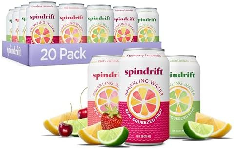 Spindrift Lemonade 3 Flavor Variety 20 Pack,12 Fl Oz (Pack of 20) | Amazon (US)