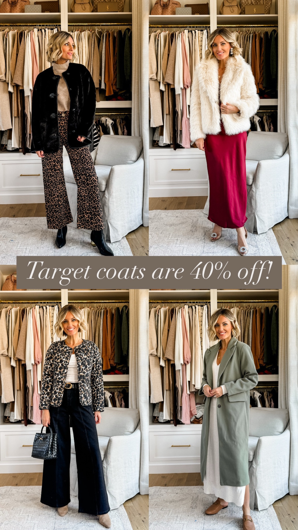 These coats are on sale & are perfect for all your events this winter! Wearing XS!

Loverly Grey, Target, Cyber Monday, winter outfit, cyber week, winter coat, leopard print jacket, fur coat, wool coat 

#LTKCyberWeek #LTKSaleAlert