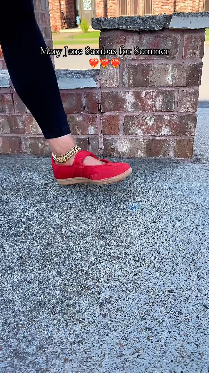 The red Mary Jane Sambas are THAT girl ❤️ sporty, trendy, and ridiculously cute with every outfit. Comfortable enough for all-day wear, stylish enough to steal the spotlight. 👟✨ #addidas #addidasmaryjanes #maryjanesambas #sambamaryjane #ad 

 #LTKootd #LTKWorkwear #LTKTravel