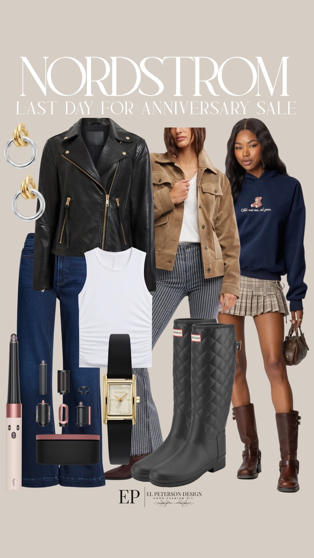 Last Day for Nordstrom Anniversary Sale
Jacket
Watch
Sweater
Jeans
Hunter boots
Earrings
Tank Top

#LTKSaleAlert