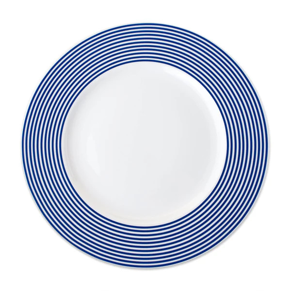 Newport Racing Stripe Rimmed Dinner Plate | Caskata