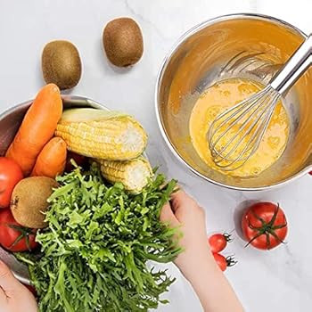 Mixing Bowls with Airtight Lids, 6 Piece Stainless Steel Metal Bowls by Umite Chef, Measurement M... | Amazon (US)