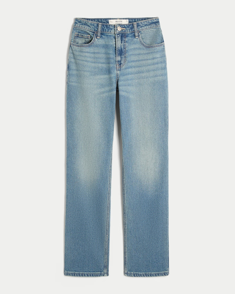 Women's High-Rise Medium Wash Straight Jean from Hollister | Hollister (US)