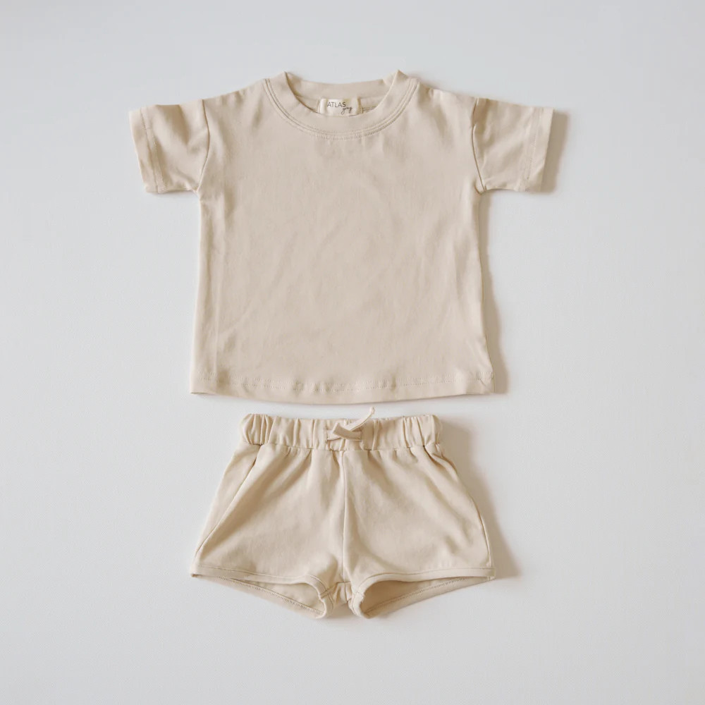 Organic T-Shirt & Short Set | Atlas Grey