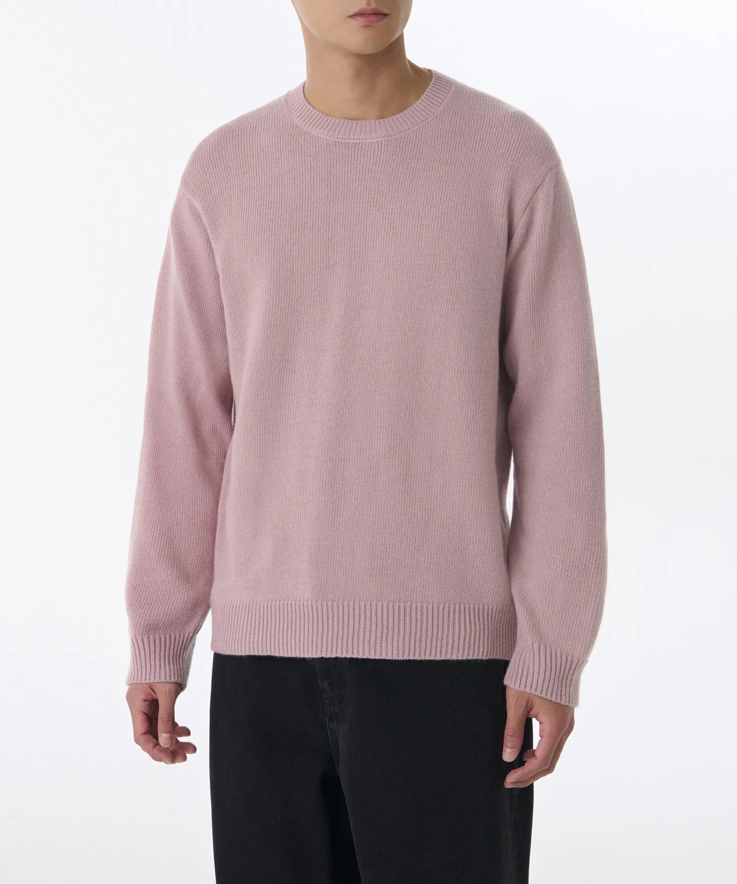 Essential Crew Neck Knit [Desert Pink] | Musinsa Global