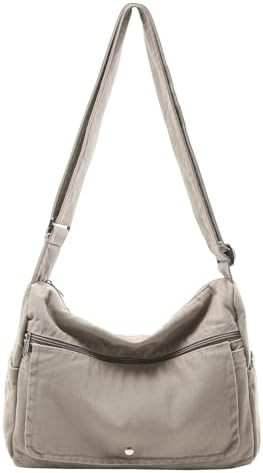 PRAGARI Canvas Messenger Bag for Women Hobo Crossbody Shoulder Bag Vintage Satchel Tote Handbag w... | Amazon (US)