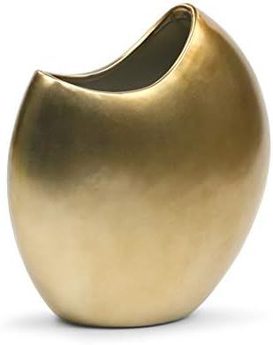 WGV Ceramic Moon Vase, Width 11"x3.5", Height 11", Crescent Gold Pot, Round Circular Bouquet Plan... | Amazon (US)