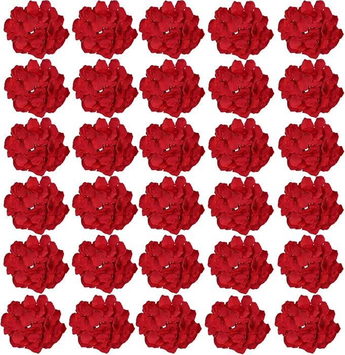 HinyoCo 30 Pcs Hydrangea Flowers Artificial Flowers Silk Hydrangea Flowers Head with stem, Used f... | Amazon (US)