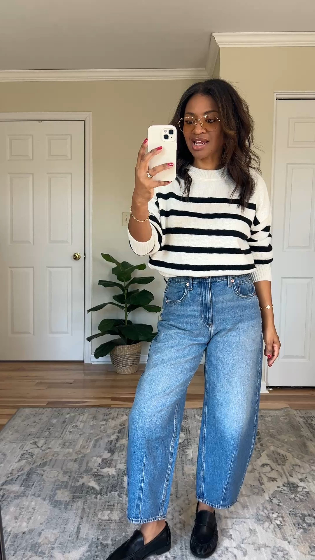 Target new arrivals! Wearing a medium in the sweater and small / size 4 in the barrel jeans 

#LTKOver40 #LTKFindsUnder50 #LTKFindsUnder100