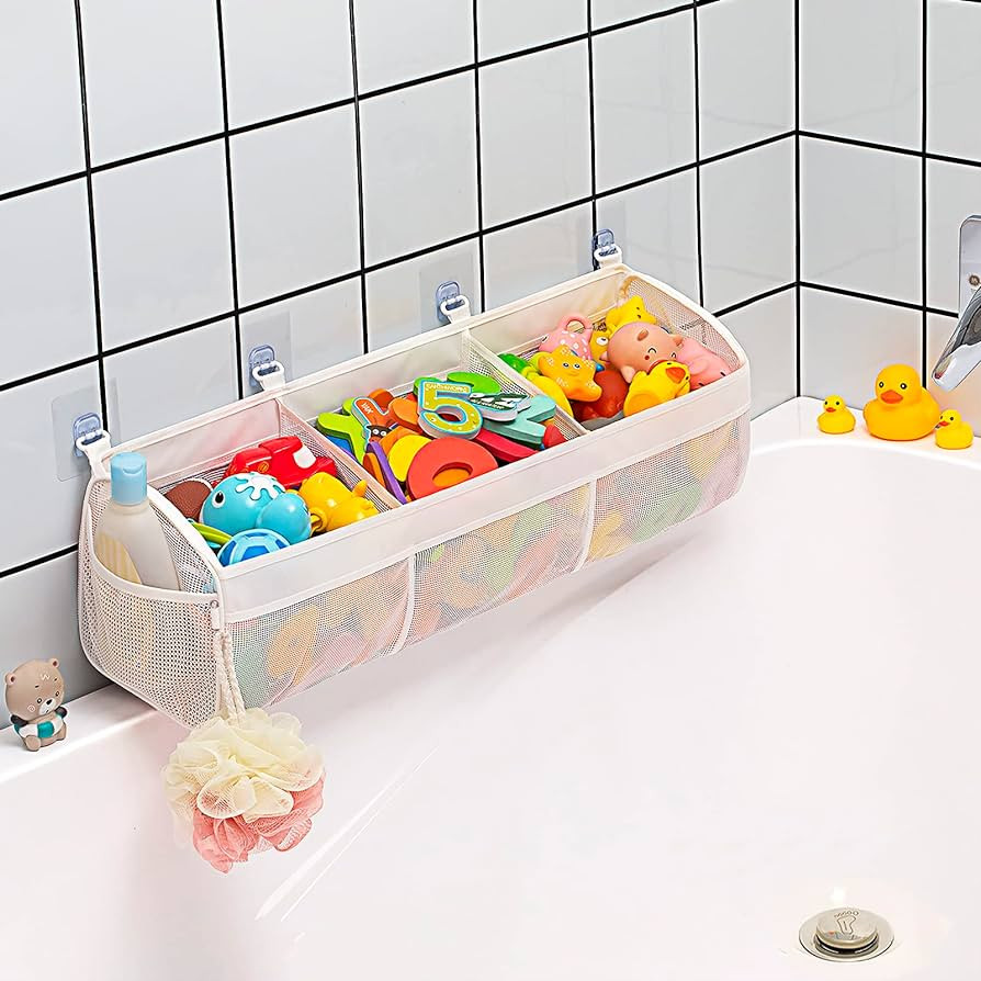 Austion Original 3 Compartment Horizontal Large Openings Bath Toy Organizer for Tub, Capacity Upg... | Amazon (US)