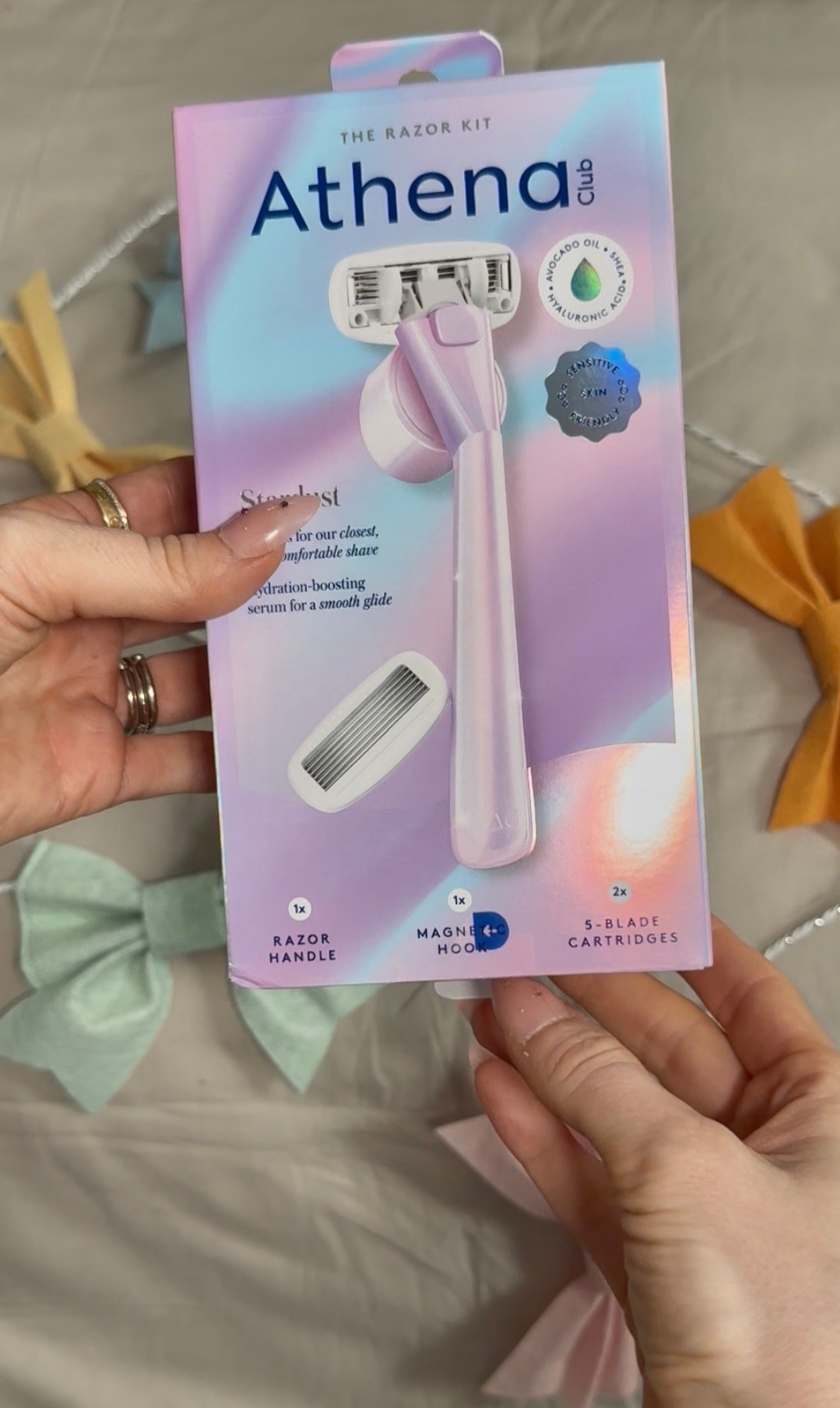 Mermaid color sensitive skin razor and bow garland. 

#LTKgrwm #LTKselfcare #LTKmorningroutine