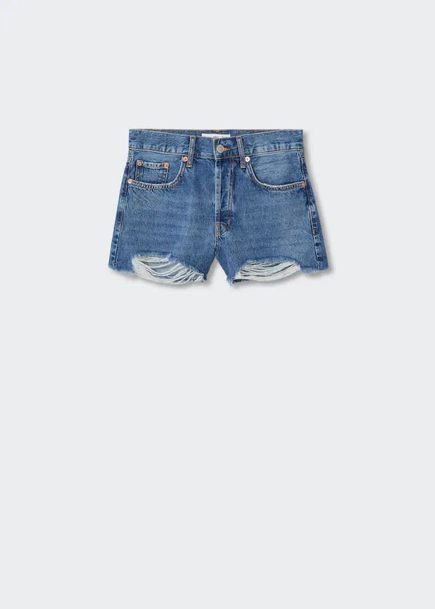 Mini shorts with frayed hem | MANGO (US)