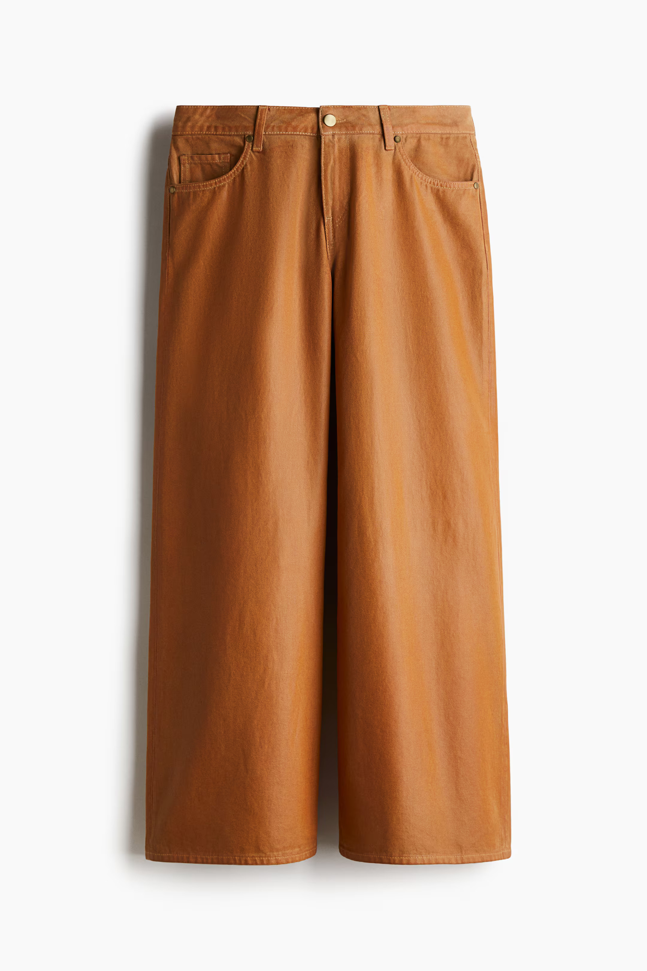 Wide-Leg Coated Pants - Brown - Ladies | H&M US | H&M (US + CA)