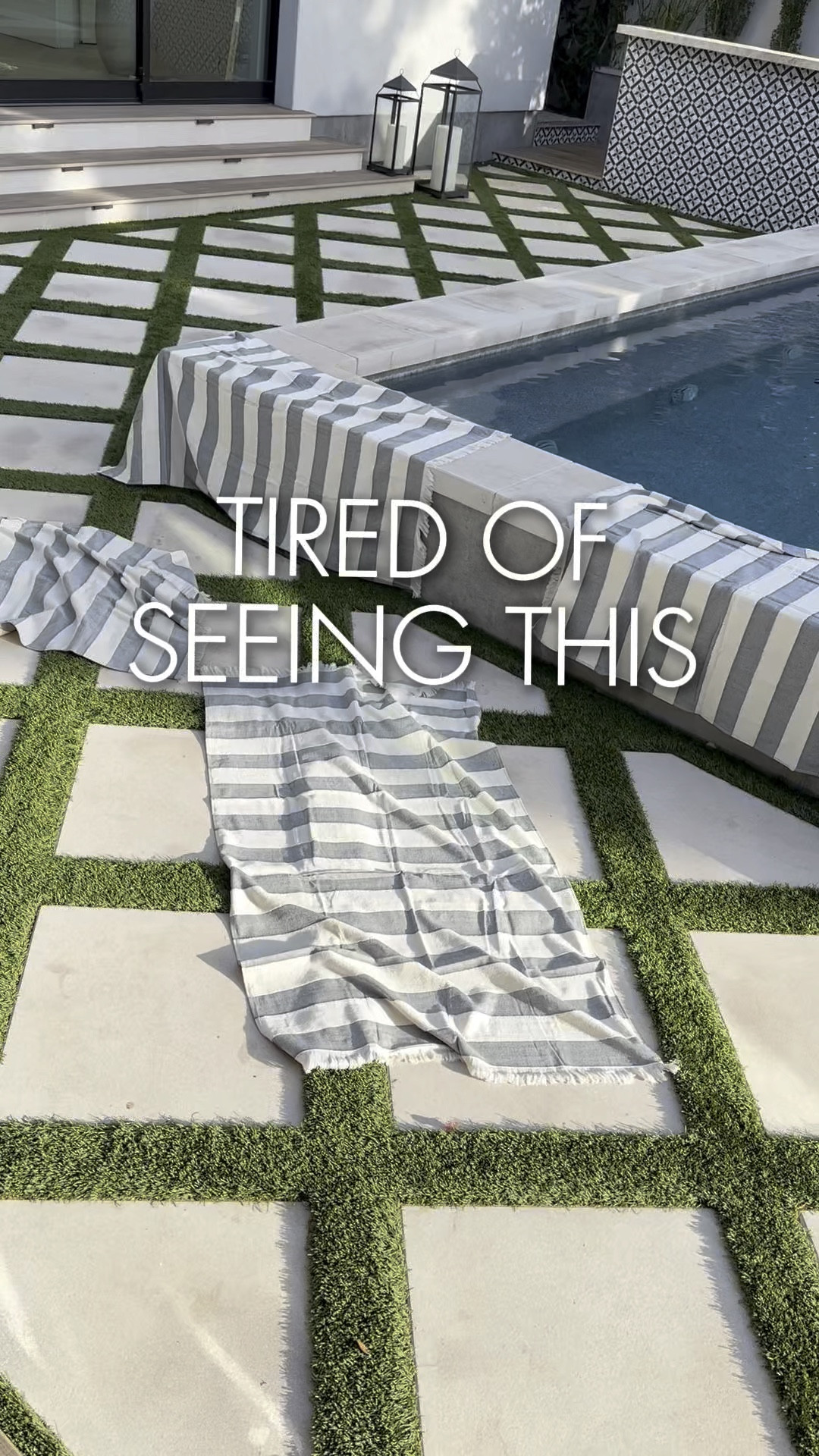 Dry and display your pool towels with this easy solution. I have this rack on both sides of my patio and it keeps everything nice and tidy! Linking these fabulous pool towels( I like to have one pattern only) and my outdoor patio furniture. 
Backyard pool design tips 
Follow liveloveblank for more 

#LTKHome #LTKFindsUnder50 #LTKStyleTip