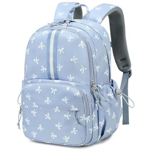 LOIDOU 15" Kids Backpack for Girls 5-8, Dual-Layer Bow Tie Cute Preschool Backpack for kids, Waterproof School Bookbag with Reflective Strip, Ideal Gifts for Birthday, Children's Day, Christmas etc. | Amazon (US)