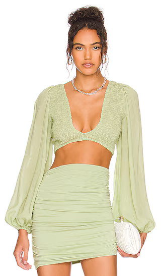 Biru Victorian Crop Top in Grace | Revolve Clothing (Global)