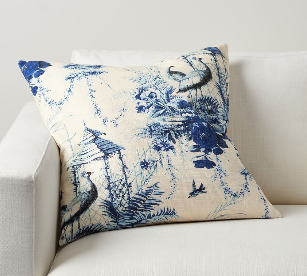 Ainsley Toile Pillow Cover, 22&amp;quot; x 22&amp;quot;, Blue Multi | Pottery Barn (US)