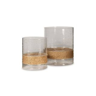 Eudocia Clear/Light Brown Candle Holder (Set of 2) | The Home Depot