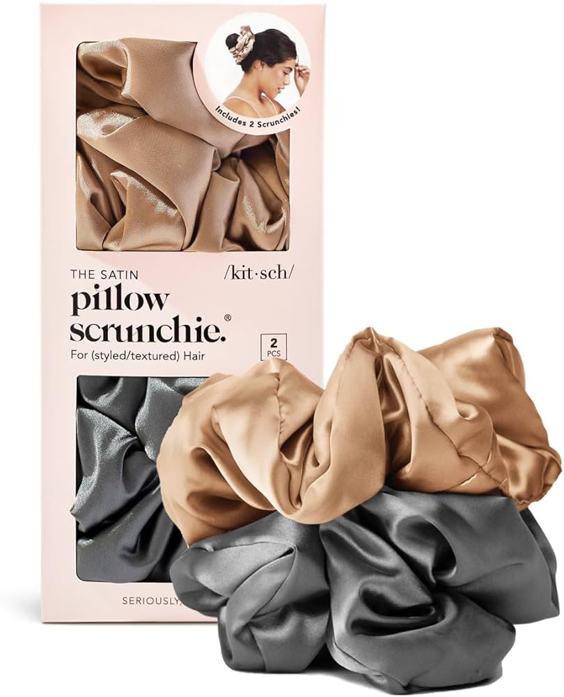 Kitsch Satin Hair Scrunchies for Women, Softer Than Silk Scrunchies for All Hair Types, Satin Scr... | Amazon (US)