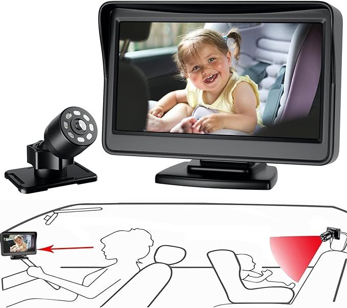 Baby Mirror for Car, Back Seat Baby Car Camera with Night Vision, View Infant in Rear Facing Seat... | Amazon (US)