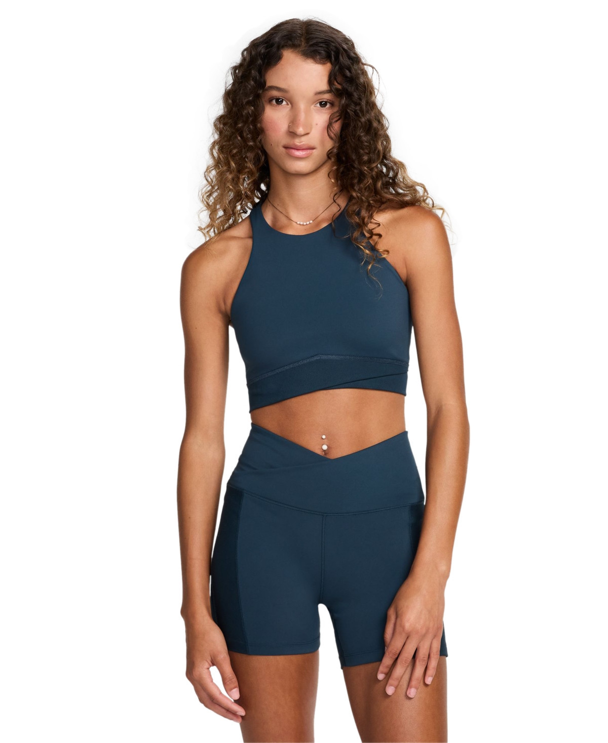 Nike Women's One Twist Light-Support High-Neck Sports Bra - Armory Navy/armory Navy/white | Macy's