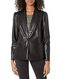 cupcakes and cashmere Women's Fallon Vegan Leather Blazer, Black, Extra Small | Amazon (US)