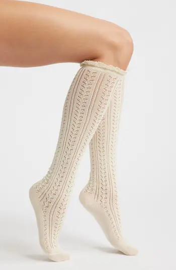 Free People Misty Pointelle Tall Socks | Nordstrom | Nordstrom