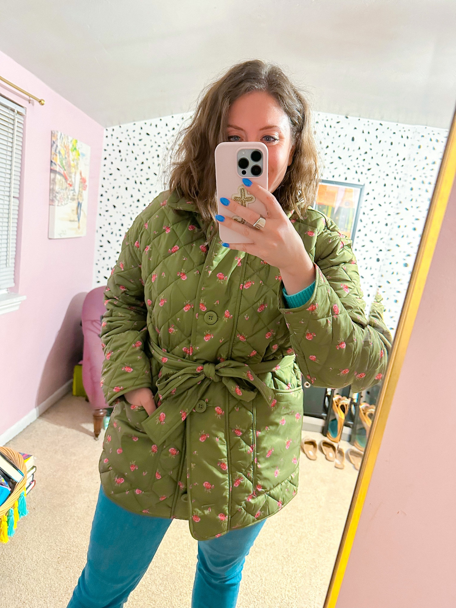 Spring jacket
Quilted jacket 
Floral jacket 